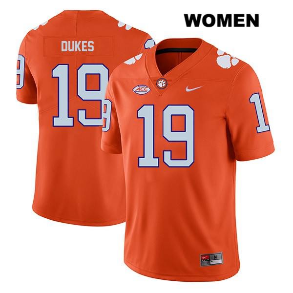 Women's Clemson Tigers #19 Michel Dukes Stitched Orange Legend Authentic Nike NCAA College Football Jersey CLL7646YP